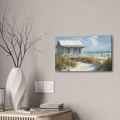 Charming Beach Cottage Canvas Art Print - Coastal Wall Decor