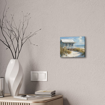 Charming Beach Cottage Canvas Art Print - Coastal Wall Decor